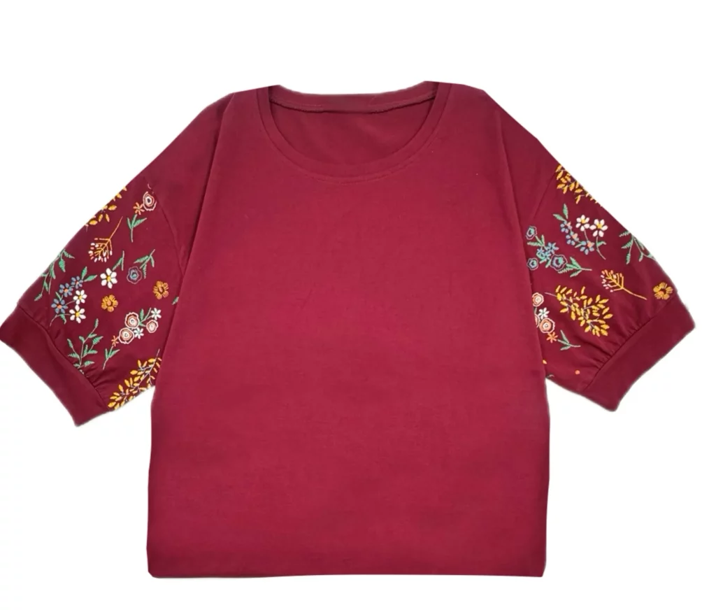 تیشرت زنانه آستین مچی