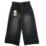 شلوار جين زنانه وايد زغالي