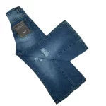 شلوار جين زنانه شافل وايد زاپ دار |کد100872(ارسال رايگان) - Image 2