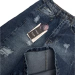 شلوار جين زنانه شافل وايد زاپ دار |کد100872(ارسال رايگان) - Image 3