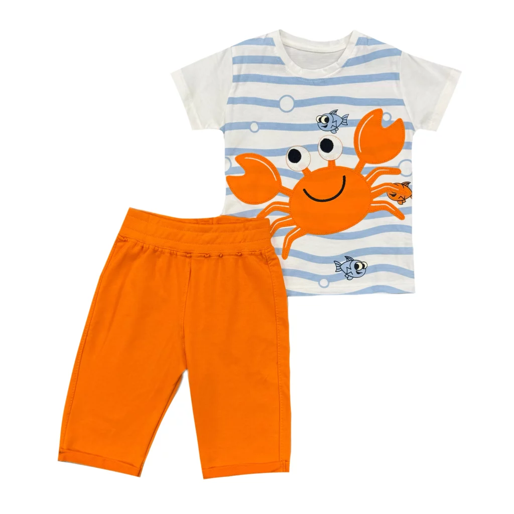 ست تيشرت شلوار پسرانه خرچنگ