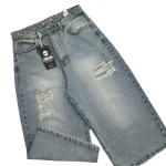 شلوار جين زنانه وايد يخي زاپ دار