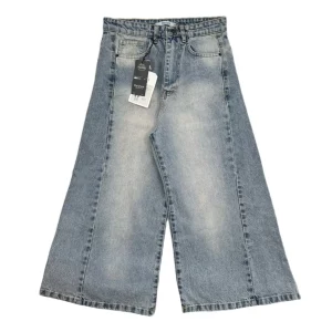 شلوار جين زنانه شافل وايد يخي