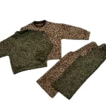 ست دوتيكه دخترانه پلنگي مخمل|كد4012-401201(ارسال رايگان) - Image 3