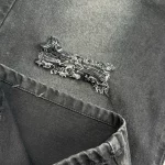 شلوار جین زنانه واید ذغالی زاپ دار | کد 100852 (ارسال رایگان) - Image 3