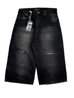 شلوار جین زنانه شورت بگ زاپدار