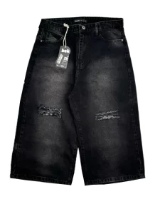 شلوار جین زنانه شورت بگ زاپدار