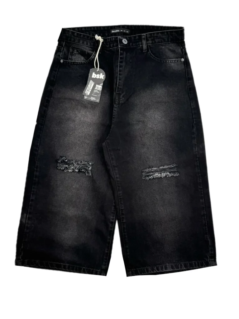 شلوار جین زنانه شورت بگ زاپدار