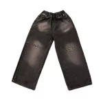 شلوار جین دخترانه بگ زاپدار سنگشور