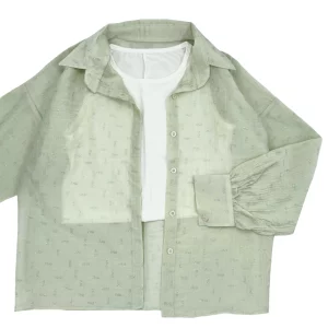 ست شوميز و تاپ زنانه miu شاين دار