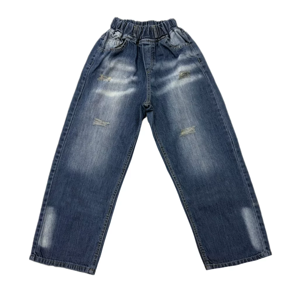 شلوار جین دخترانه بگ زاپدار