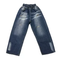 شلوار جین دخترانه بگ زاپدار