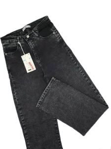 شلوار جين زنانه راستا زغالي